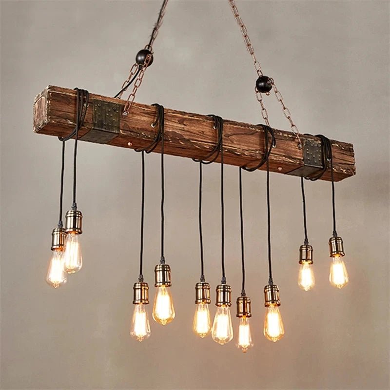 Vintage Wooden Pendant Light - Caleto