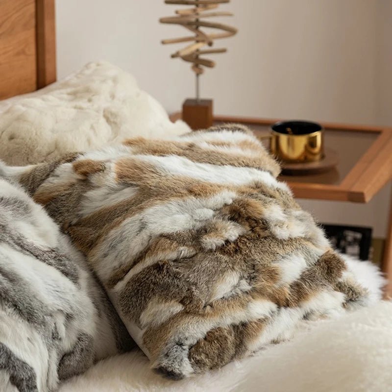 Fancy Rabbit Fur Cushion - Caleto