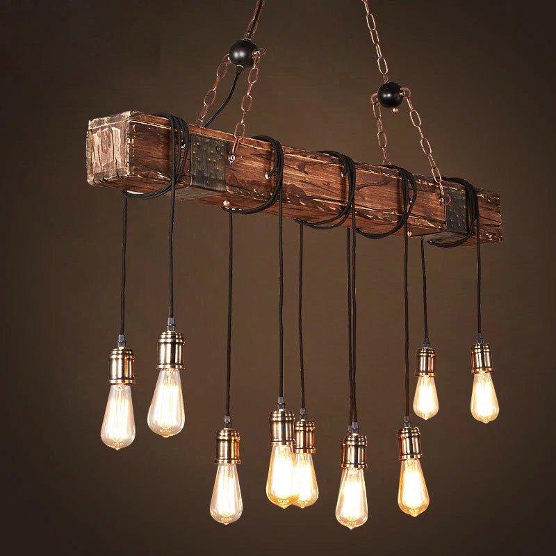 Vintage Wooden Pendant Light - Caleto