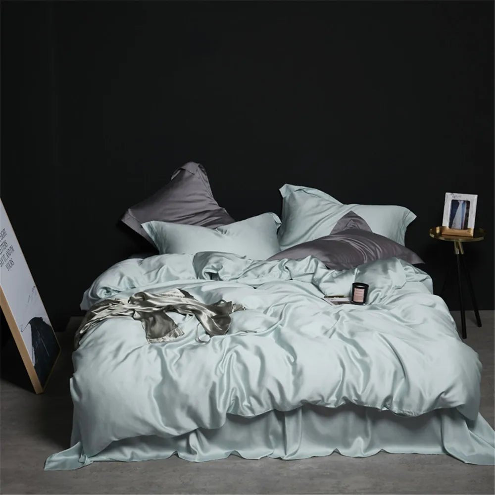 Dark Green Silk Bedding - Caleto