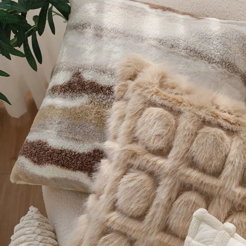 Double - Sided Plush Pillow Cover - Caleto