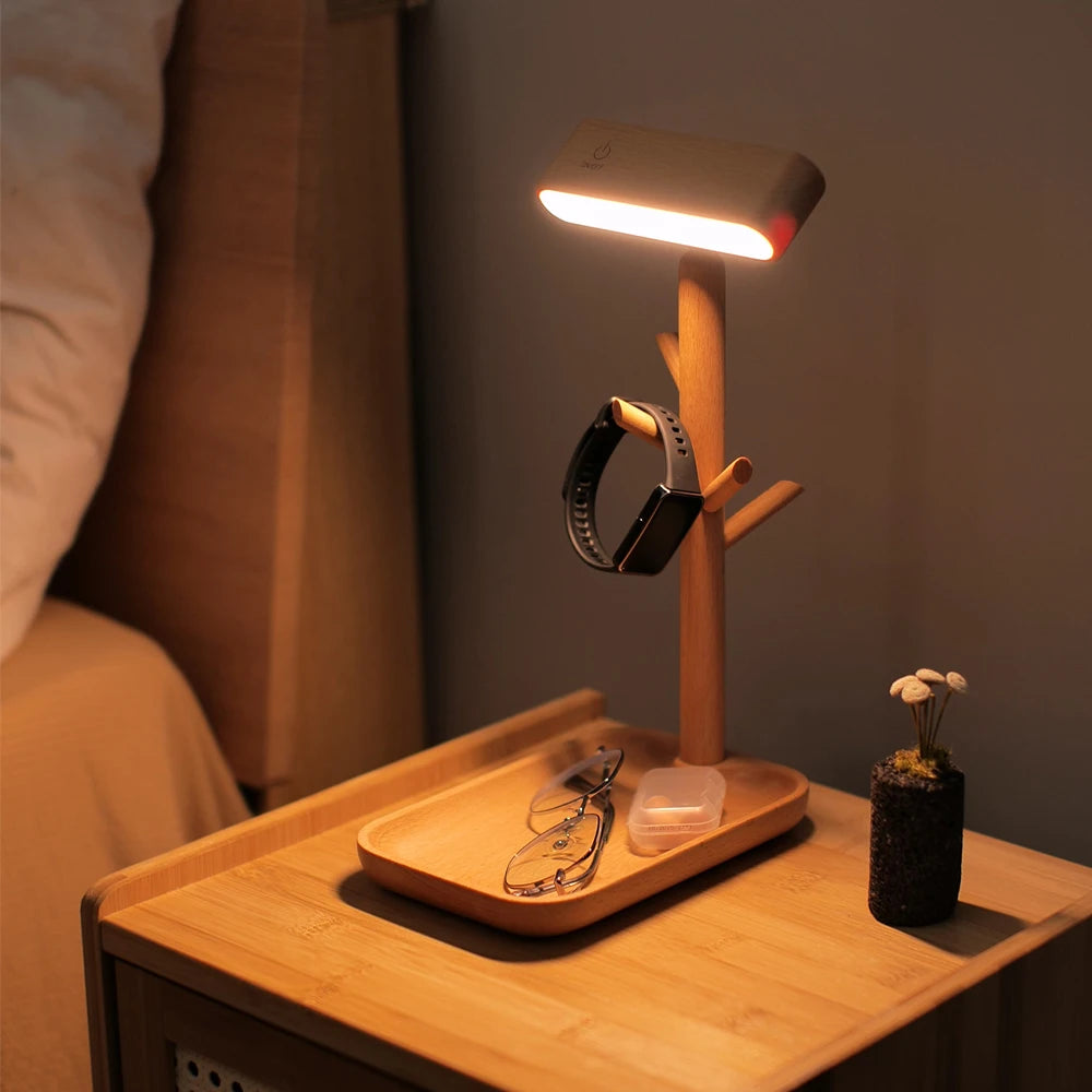 Smart Wooden LED Shelf Lamp