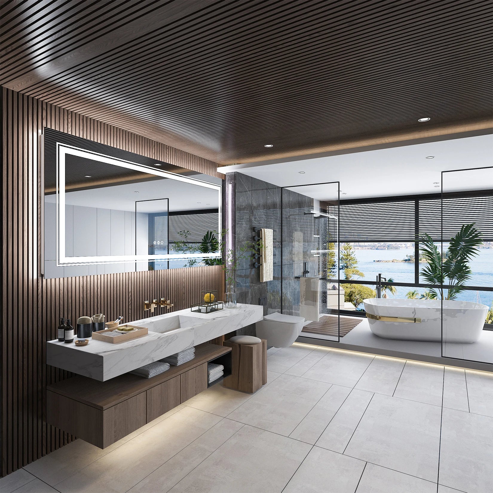 Illuminated Frameless Mirror - Caleto