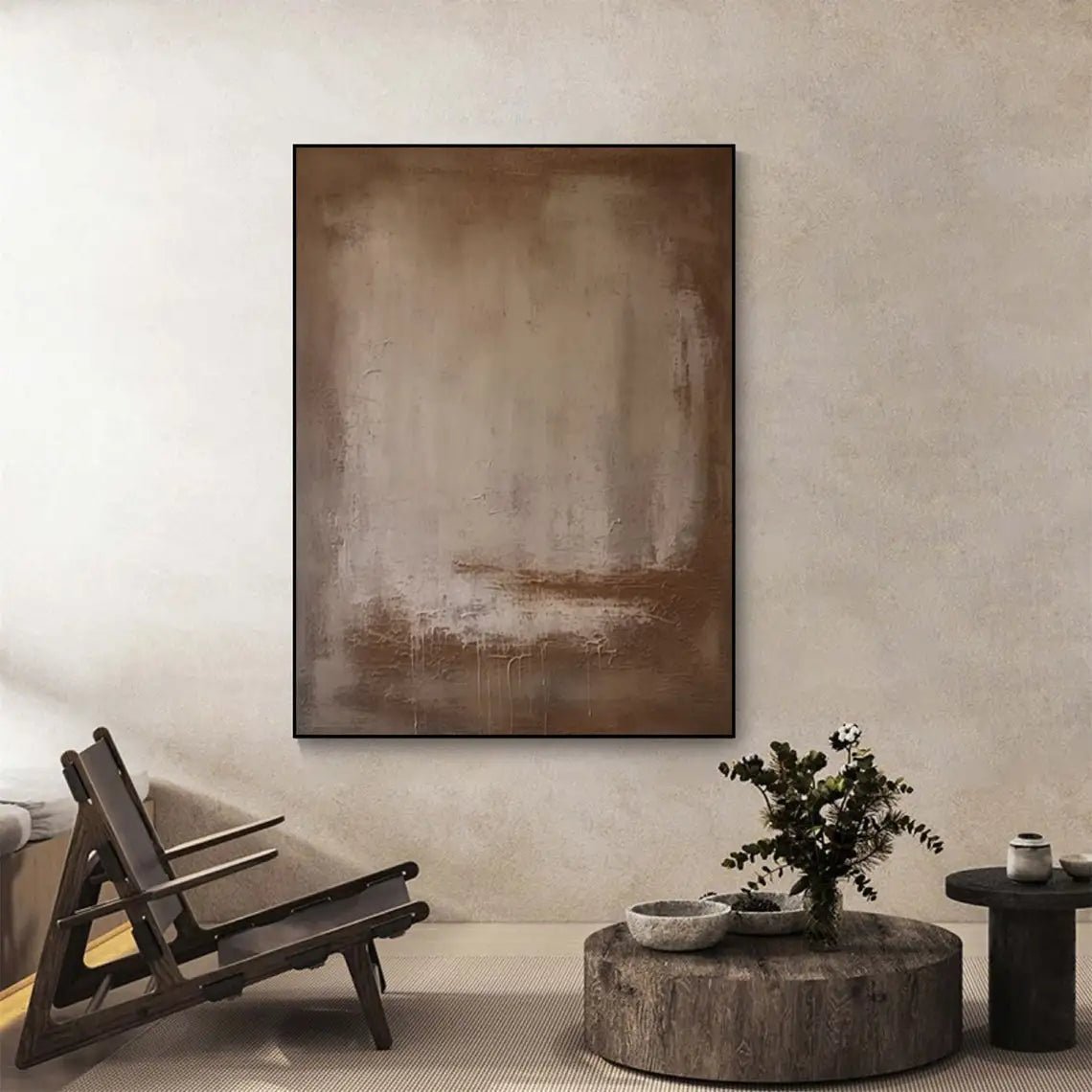 Brown Abstract Textured Art - Caleto