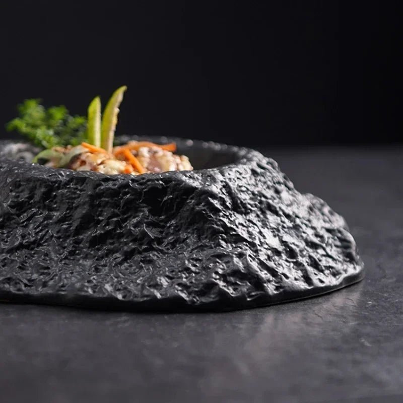 Shaped Black Ceramic Plate - Caleto
