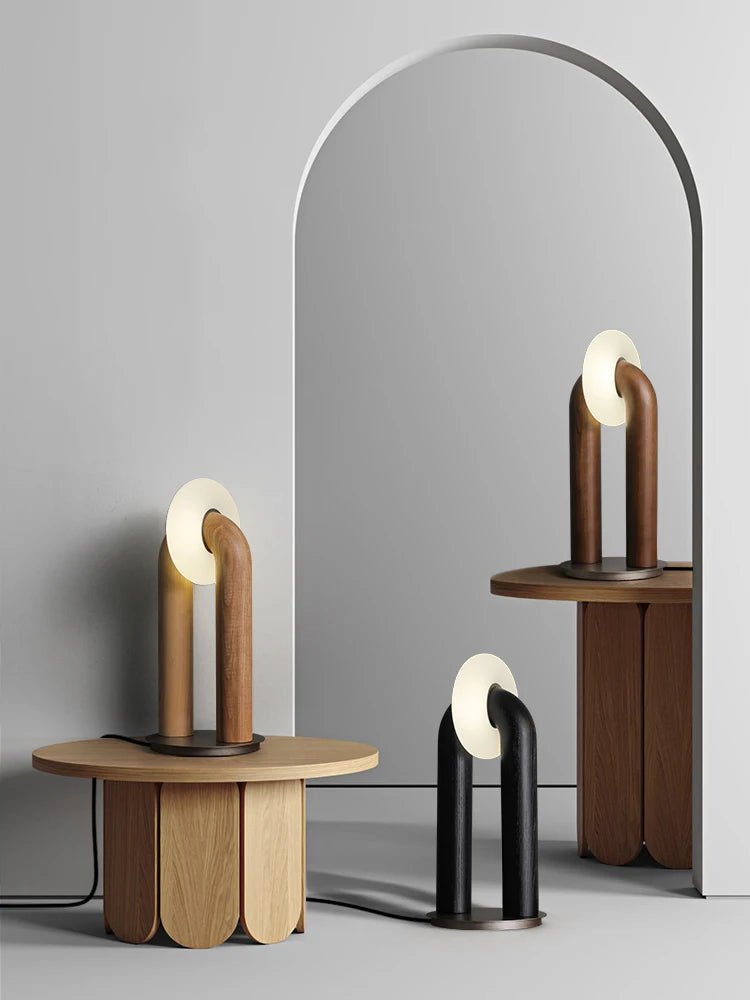 Vintage Wooden Table Lamp - Caleto