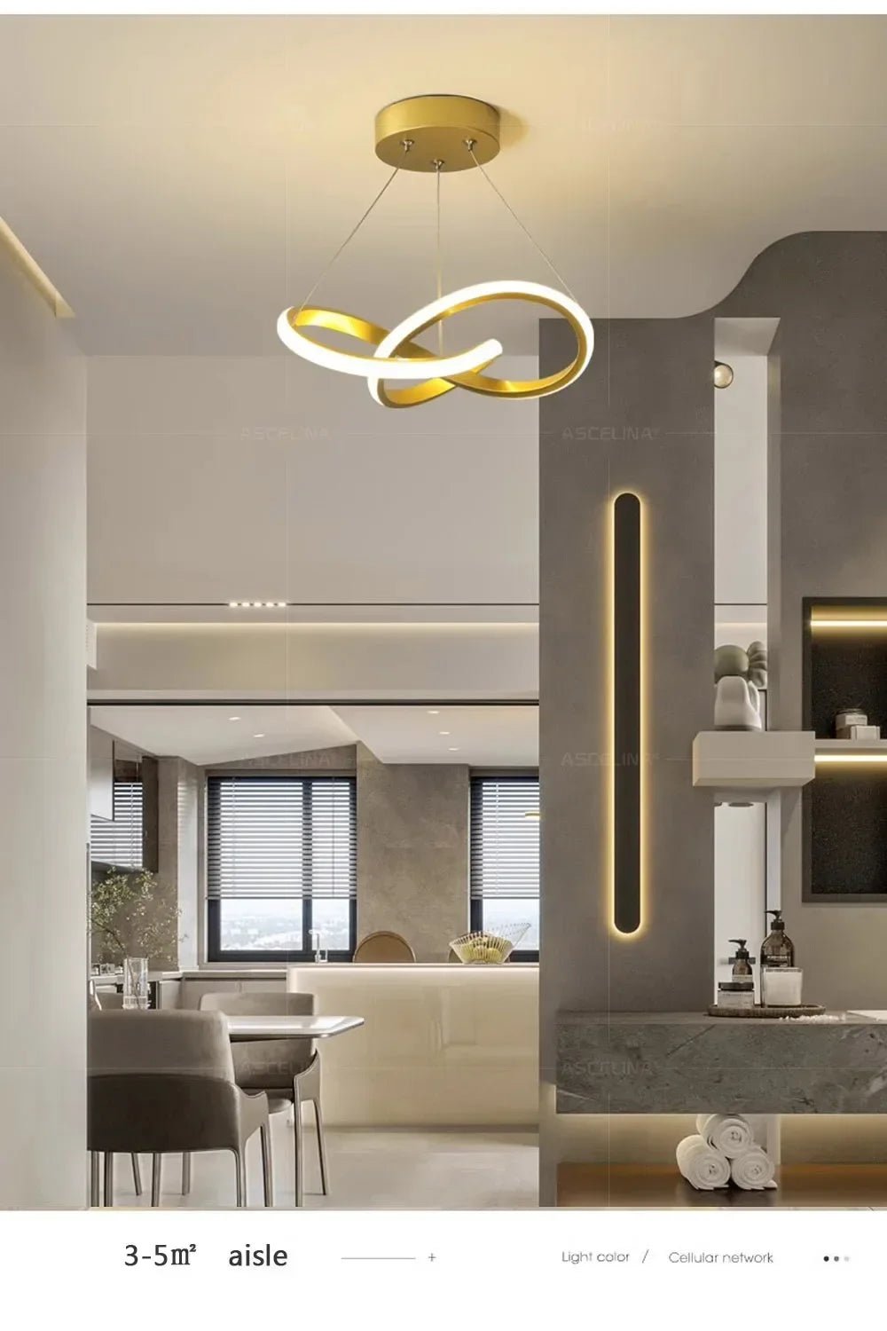 Gold Minimalist Hanging Lamp - Caleto