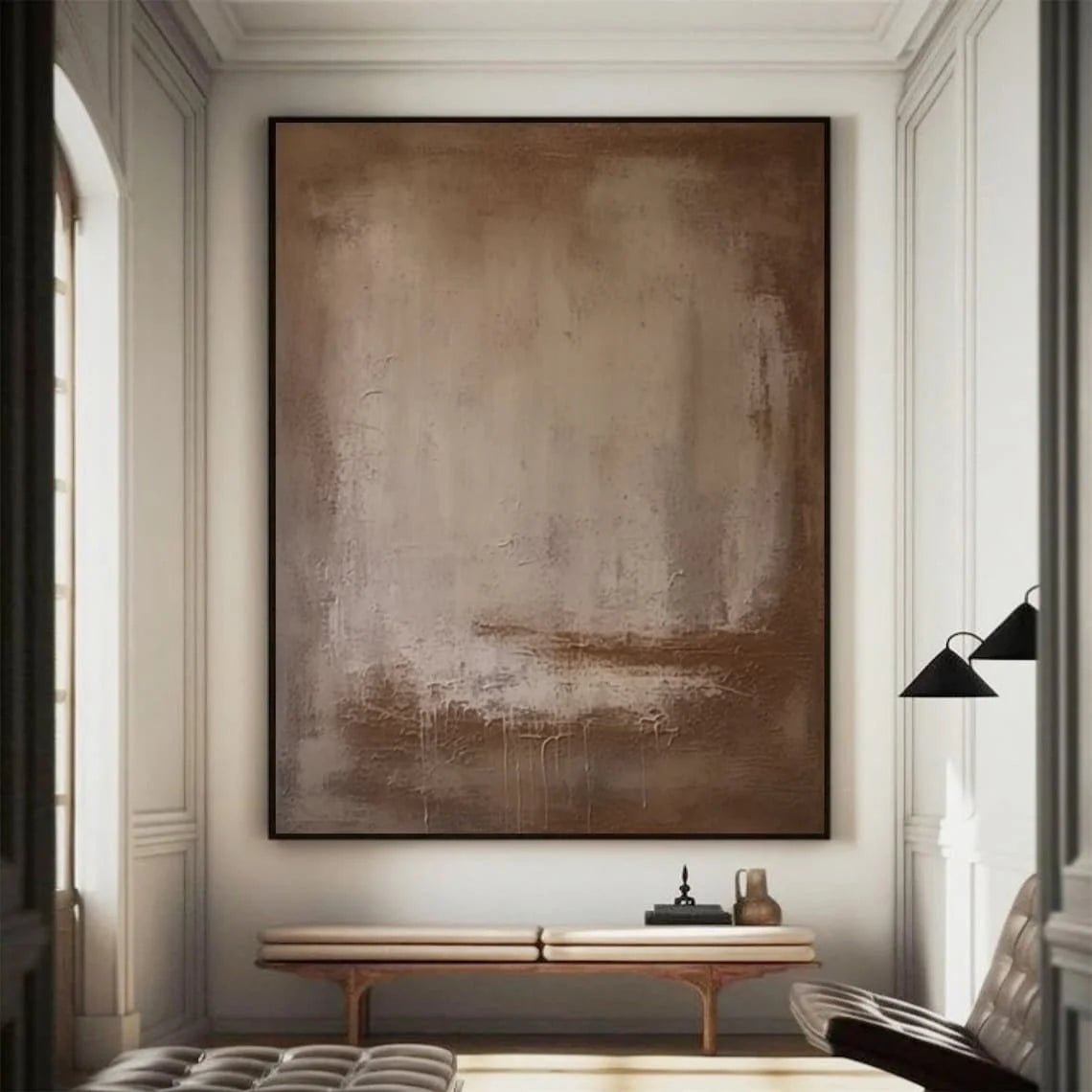 Brown Abstract Textured Art - Caleto