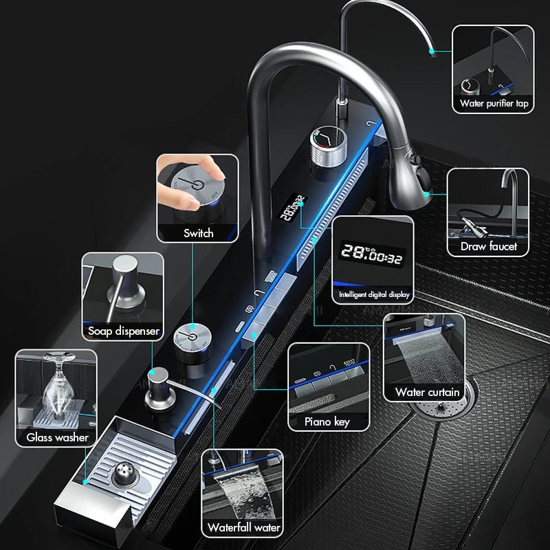 Waterfall Kitchen Sink - Caleto