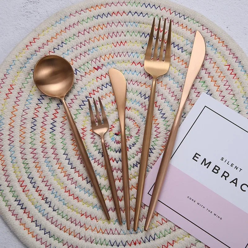 Rose Gold Cutlery Set - Caleto