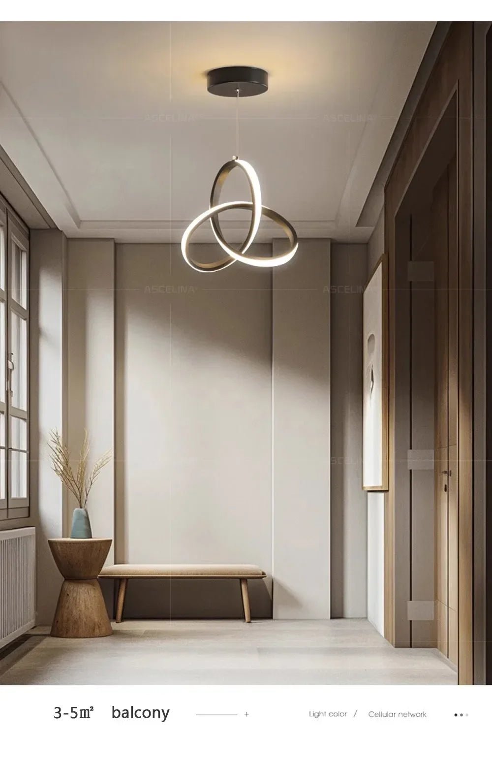 Gold Minimalist Hanging Lamp - Caleto