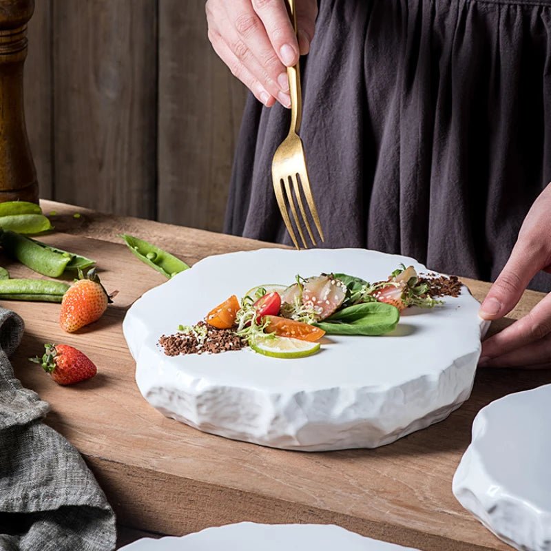 Stone Pattern Ceramic Plate - Caleto
