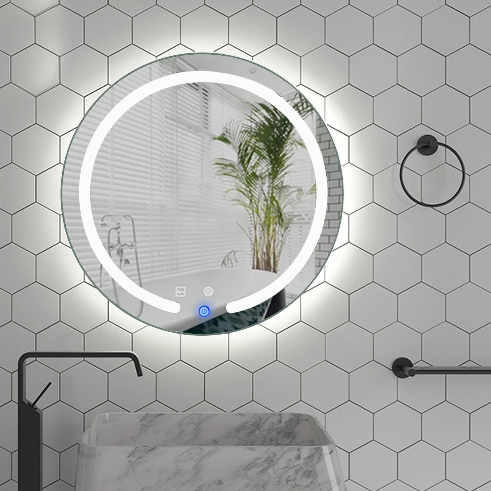 Round LED Bathroom Mirror - Caleto