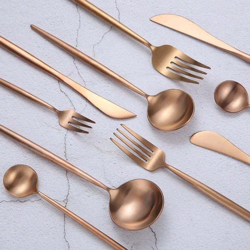 Rose Gold Cutlery Set - Caleto
