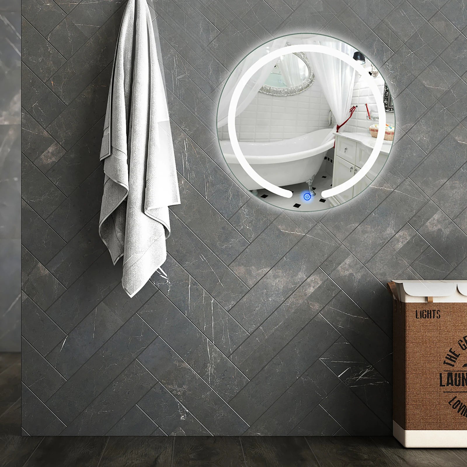 Round LED Bathroom Mirror - Caleto