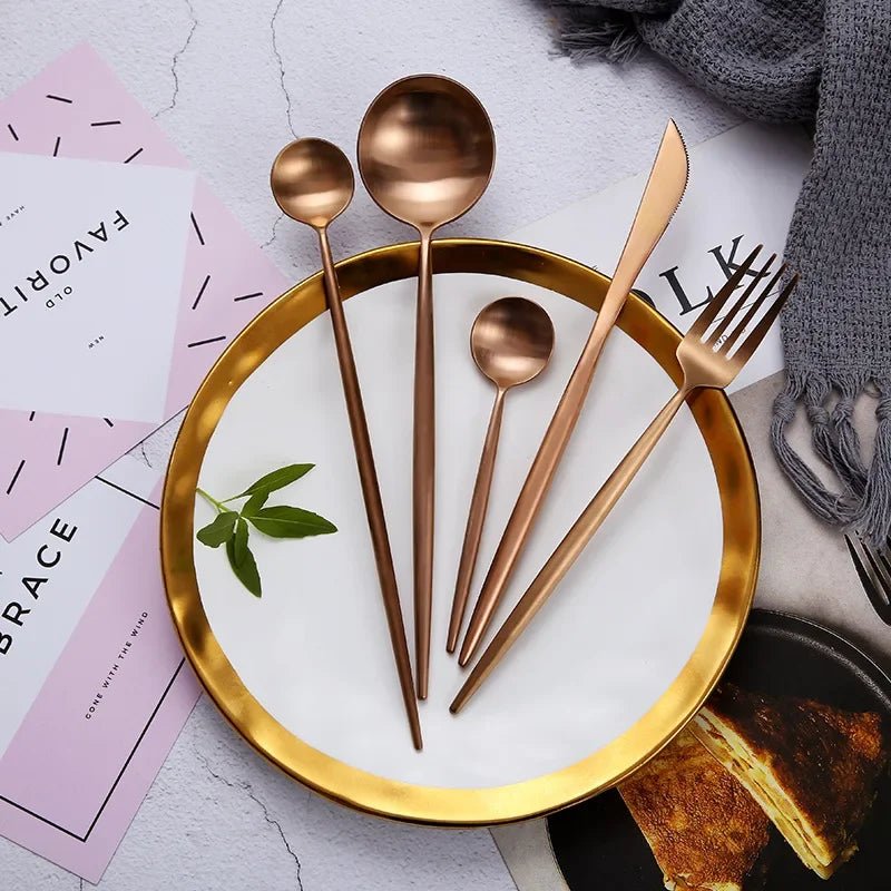Rose Gold Cutlery Set - Caleto