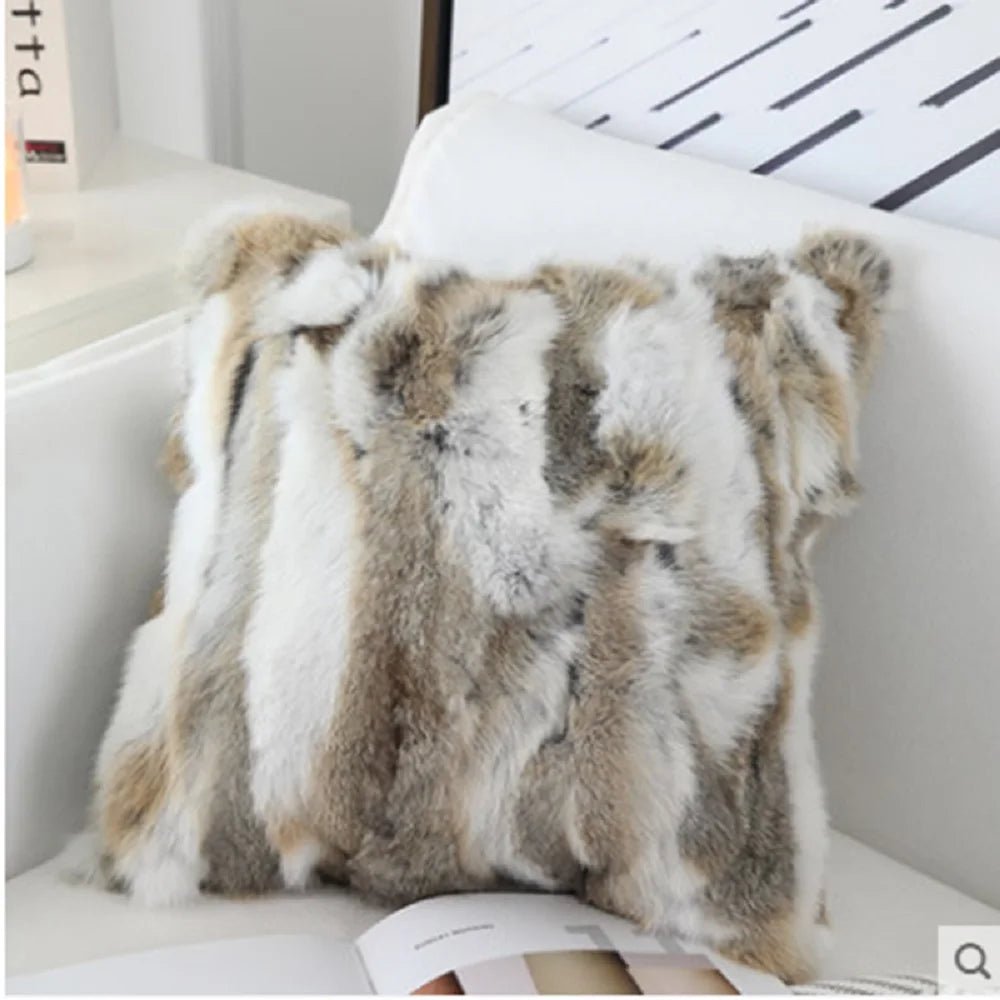 Fancy Rabbit Fur Cushion - Caleto