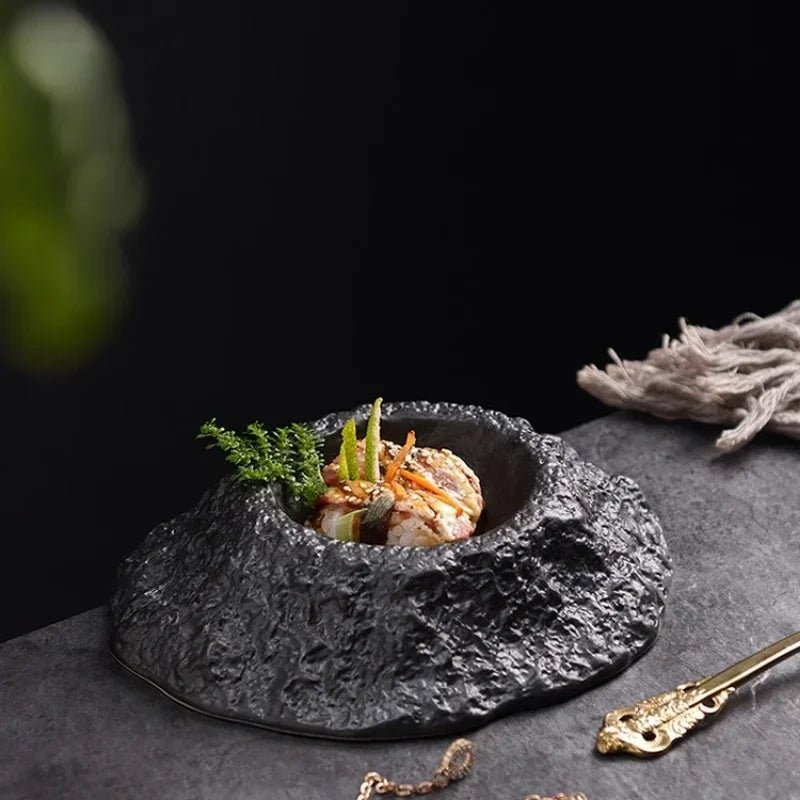 Shaped Black Ceramic Plate - Caleto