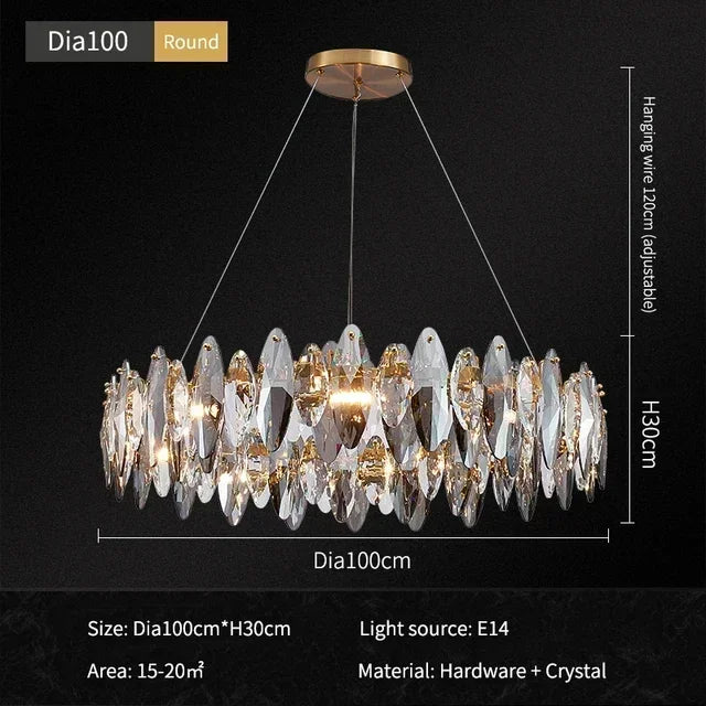 VividLuxe Glass Chandelier - Caleto