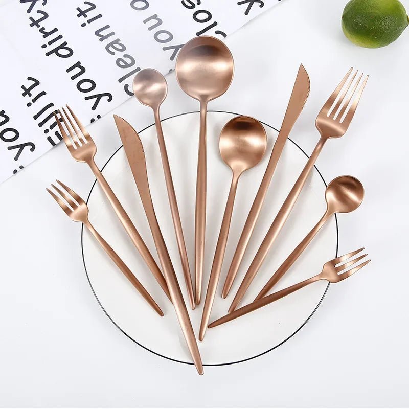 Rose Gold Cutlery Set - Caleto