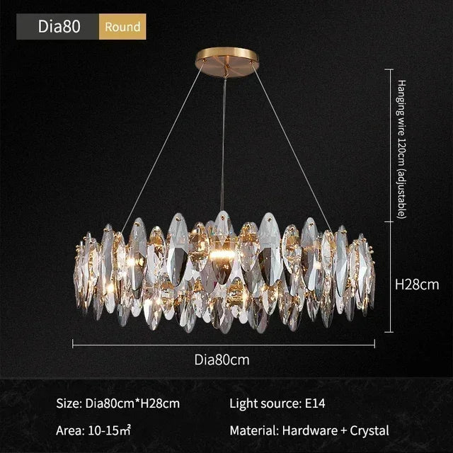 VividLuxe Glass Chandelier - Caleto