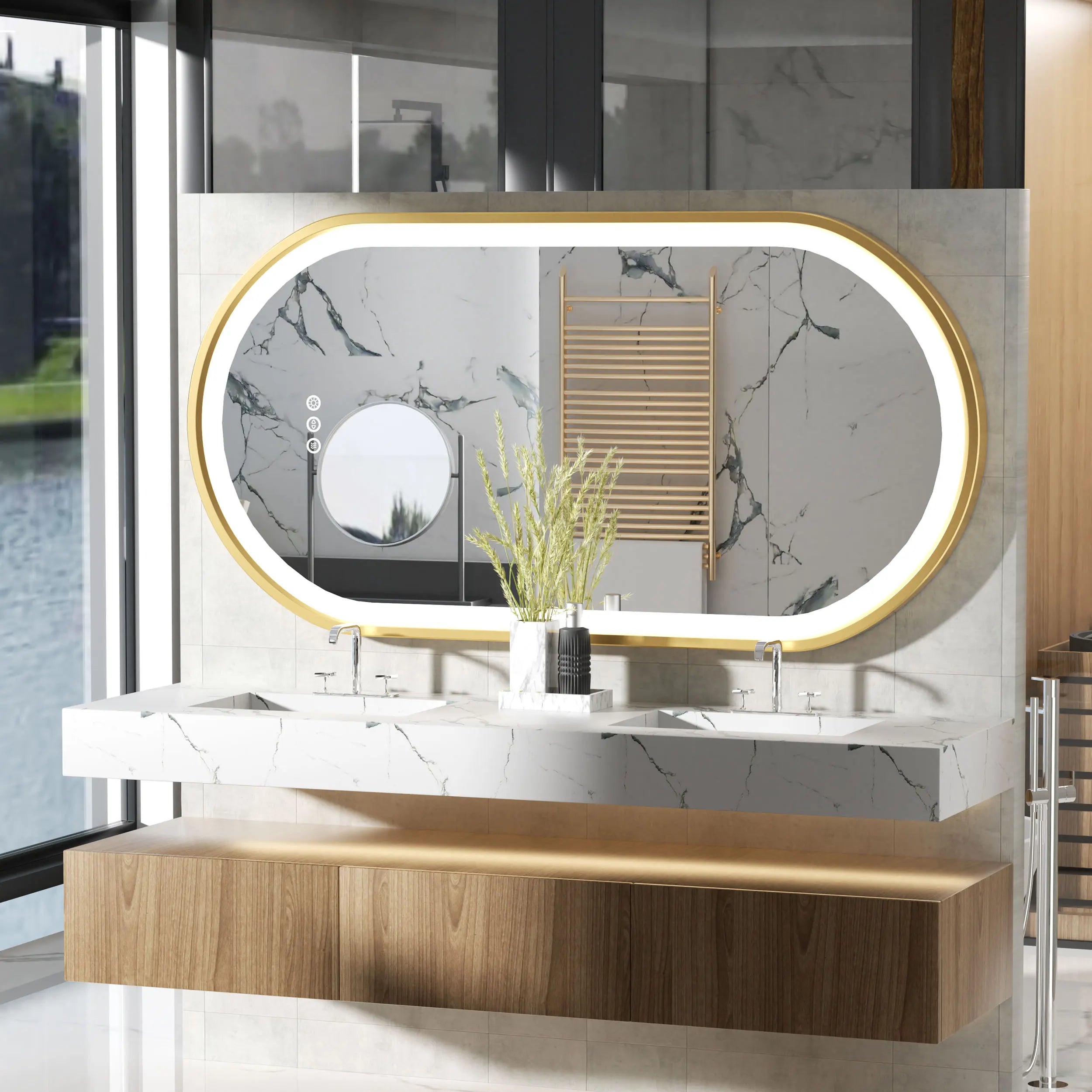 Oval LED Bathroom Mirror - Caleto