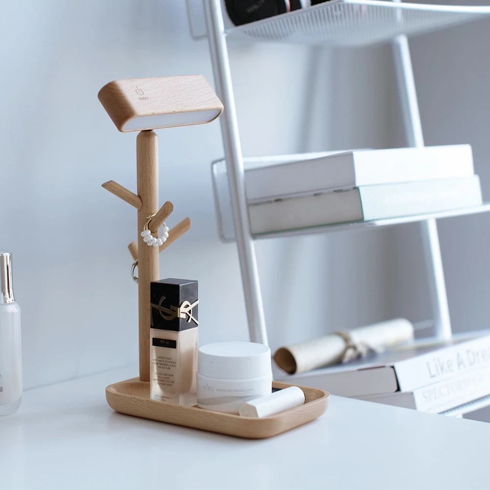Smart Wooden LED Shelf Lamp