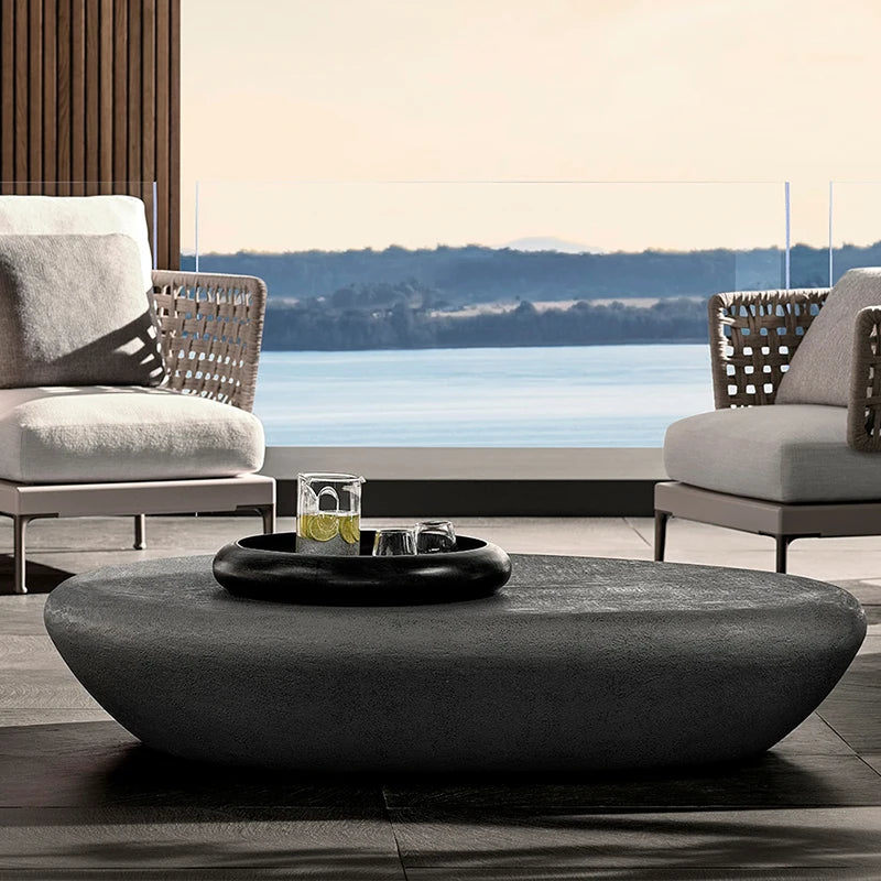 Modern Oval Glass Coffee Table