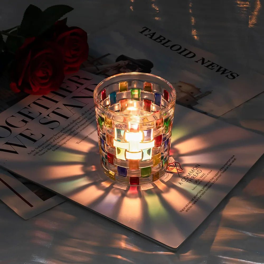 Romantic Stained Glass Candle Holder - Caleto