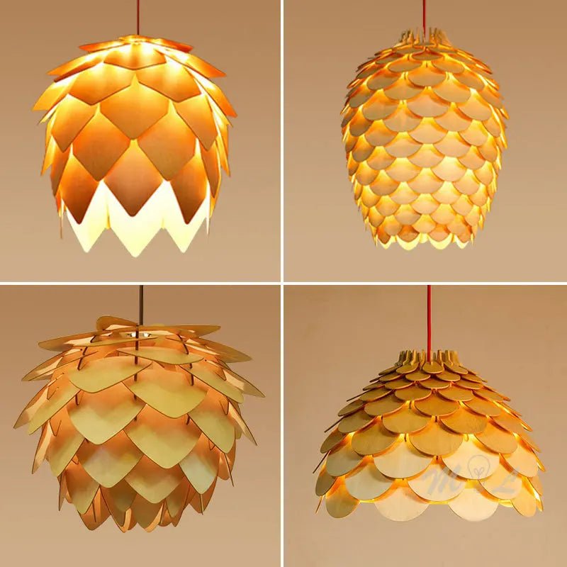 Chinese Wood Pendant Light - Caleto