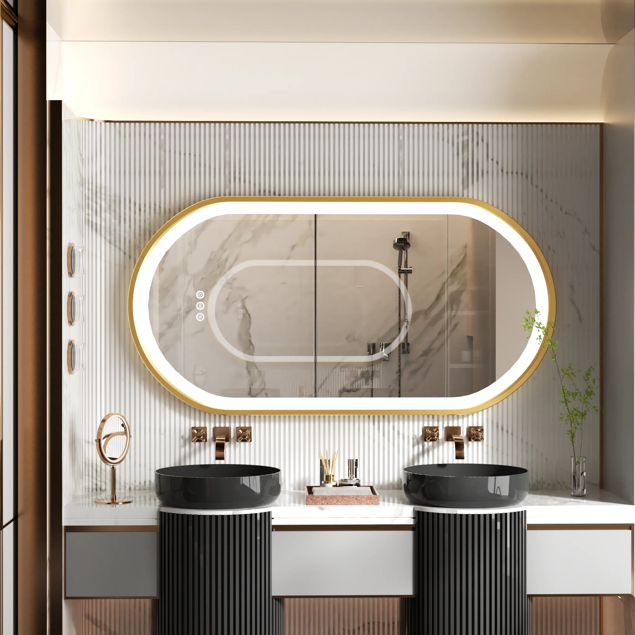 Oval LED Bathroom Mirror - Caleto