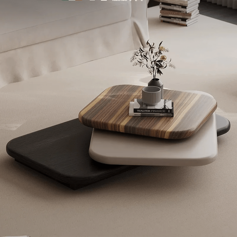 Rotatable Solid Wood Coffee Table - Caleto