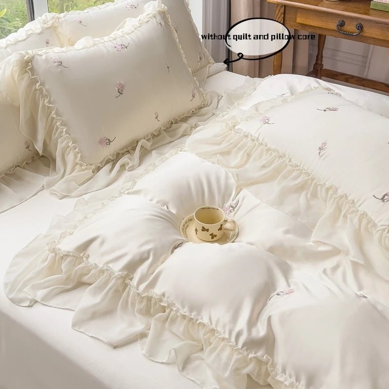 Elegant Rose Embroidery Bedding - Caleto