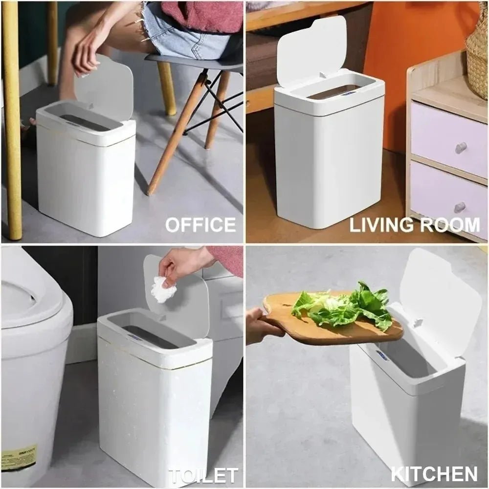 Smart Bathroom Sensor Trash Can - Caleto
