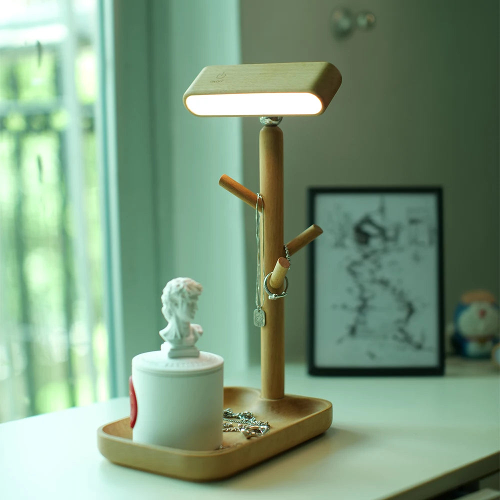 Smart Wooden LED Shelf Lamp