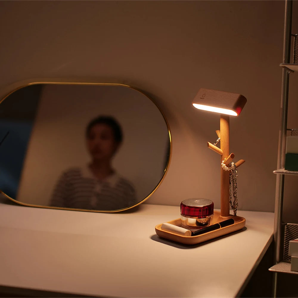 Smart Wooden LED Shelf Lamp