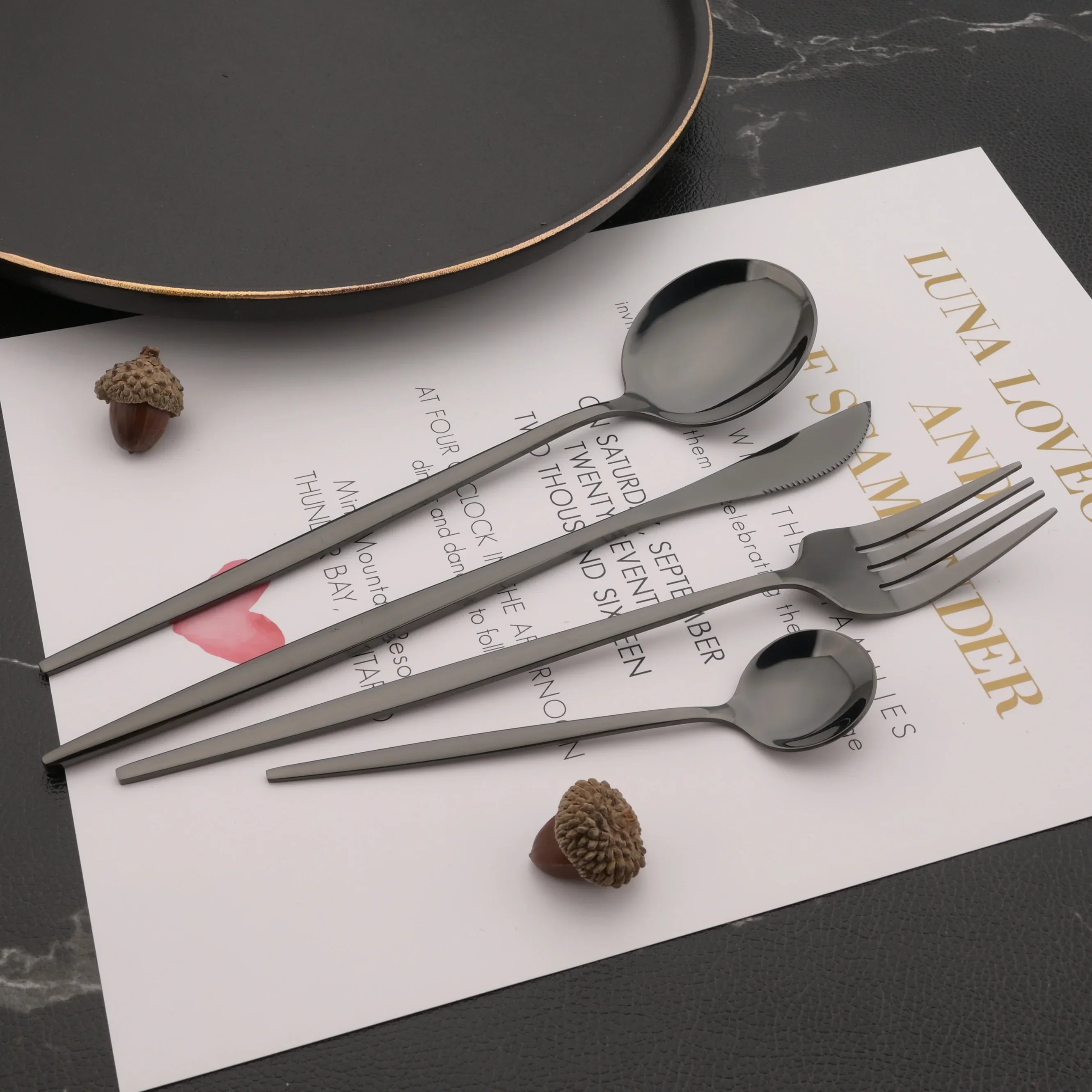 Gold Stainless Spoon Set - Caleto