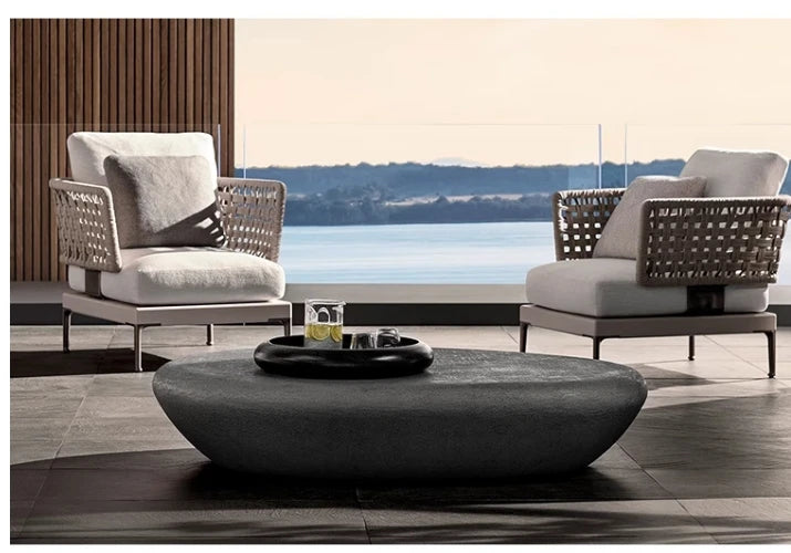 Modern Oval Glass Coffee Table