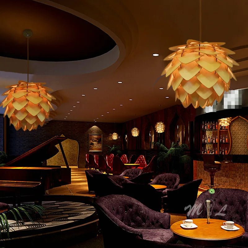 Chinese Wood Pendant Light - Caleto