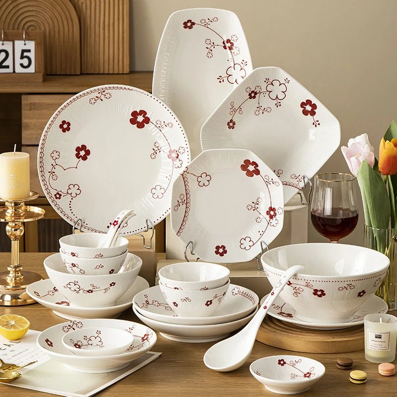 Floral Ceramic Dinner Set - Caleto