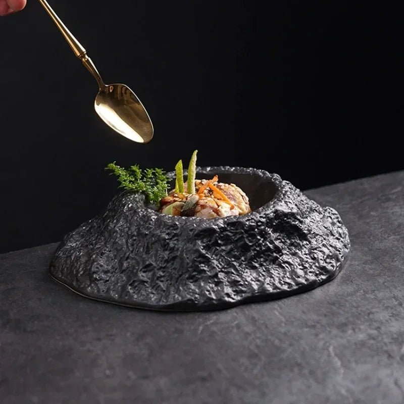 Shaped Black Ceramic Plate - Caleto