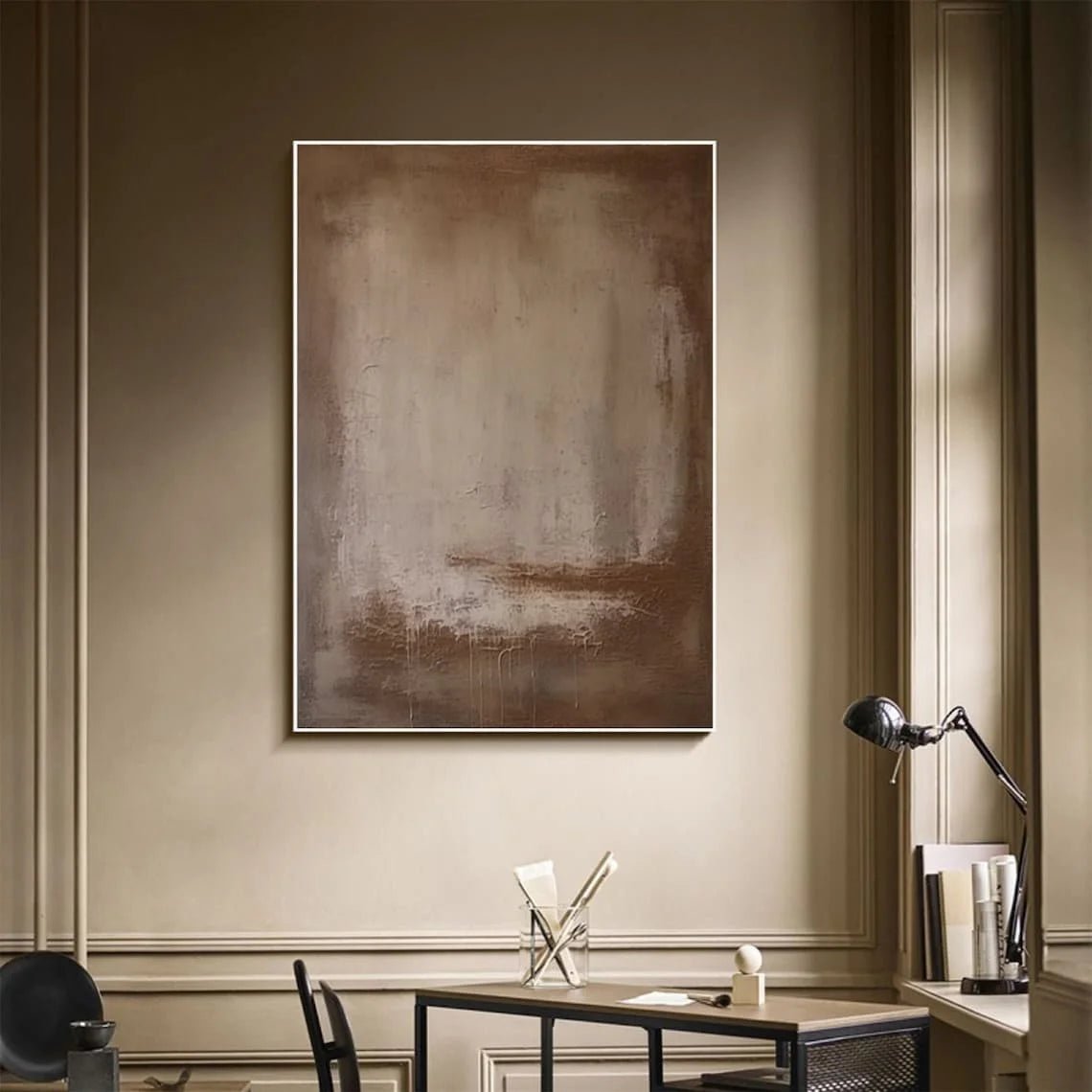 Brown Abstract Textured Art - Caleto