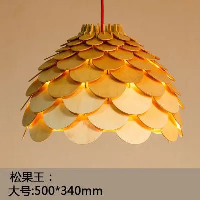 Chinese Wood Pendant Light - Caleto