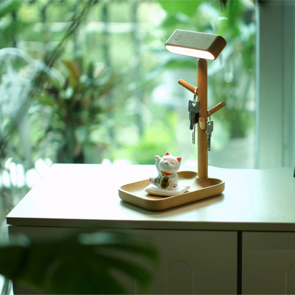 Smart Wooden LED Shelf Lamp