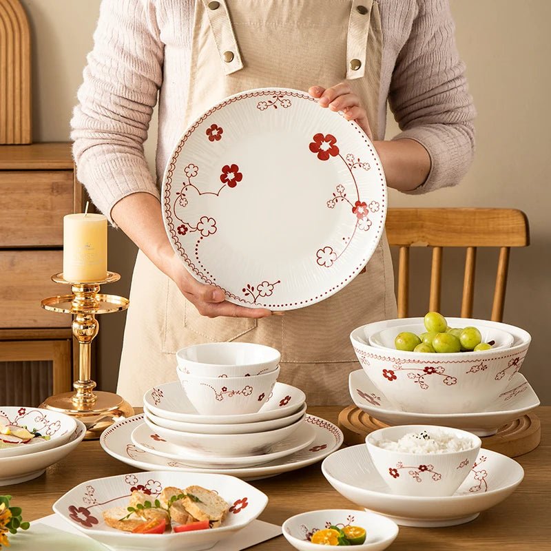 Floral Ceramic Dinner Set - Caleto