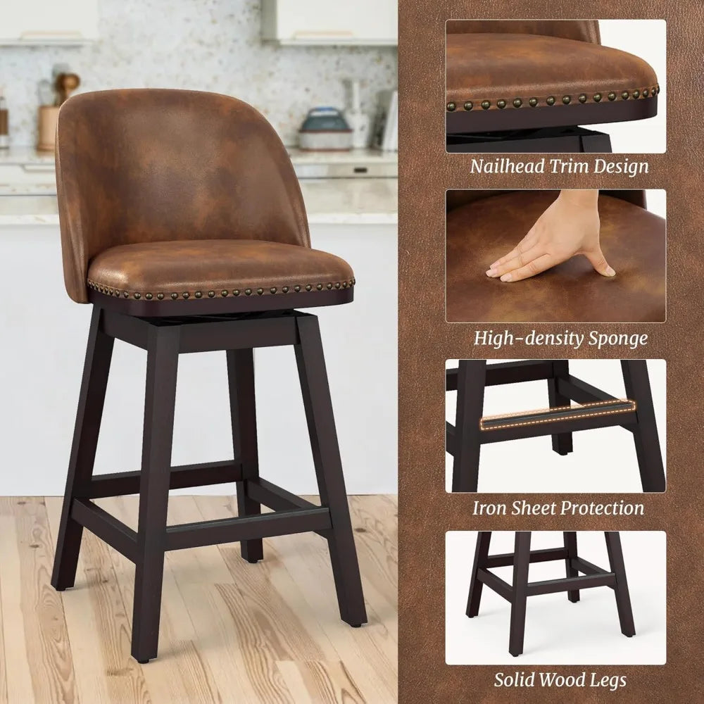 Adjustable Wooden Bar Stools 