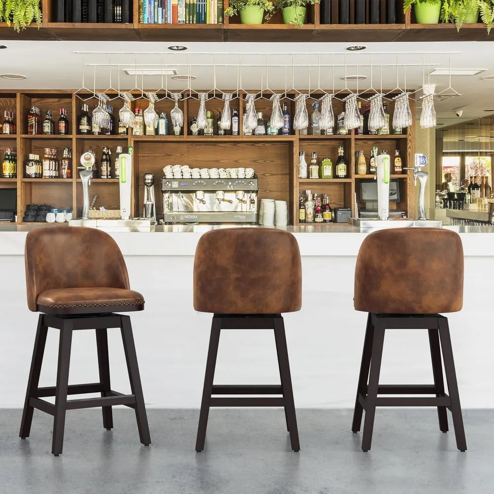 Adjustable Wooden Bar Stools 