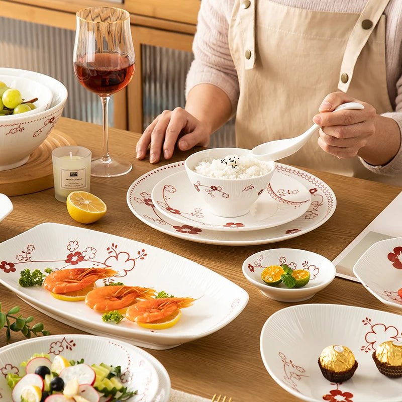 Floral Ceramic Dinner Set - Caleto